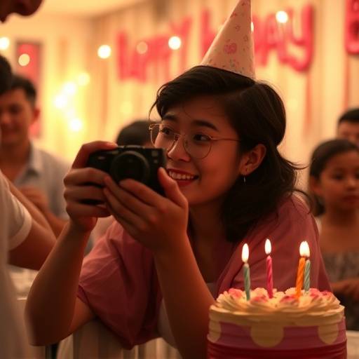 Fotógrafo capturando um momento durante uma festa de aniversário